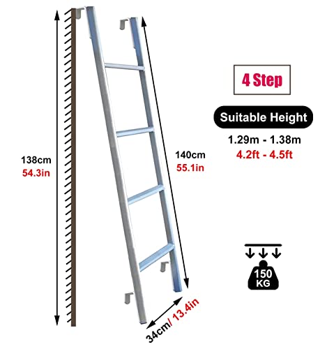 Échelle de lit superposé 140 cm stable pour éliminer les risques de chute