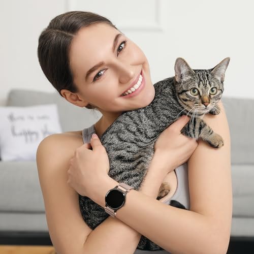 Pacote com 5 pulseiras elásticas de nylon para relógio compatíveis com Garmin Venu 2S/Vivoactive 4S/