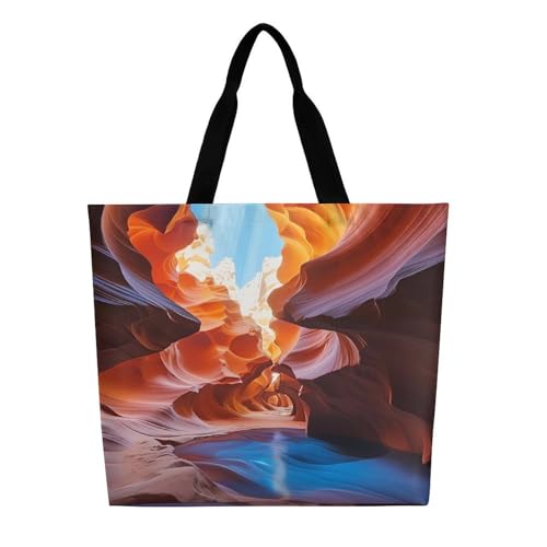 Women's Multi-Functional Shopping Bag，Antelope Canyon Printing Messenger Bag Shoulder Bag for Travel, Work, Shopping & Parties with Inner Pocket, Grocery Bag Lightweight & Water-Resistant3