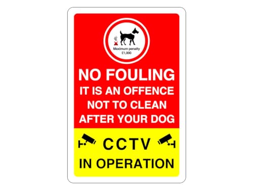 No fouling it is an offence not to clean after your dog sign - 1.2mm Rigid plastic for indoor/outdoor usage (150mm x 100mm) Viewing Distance within 3m.