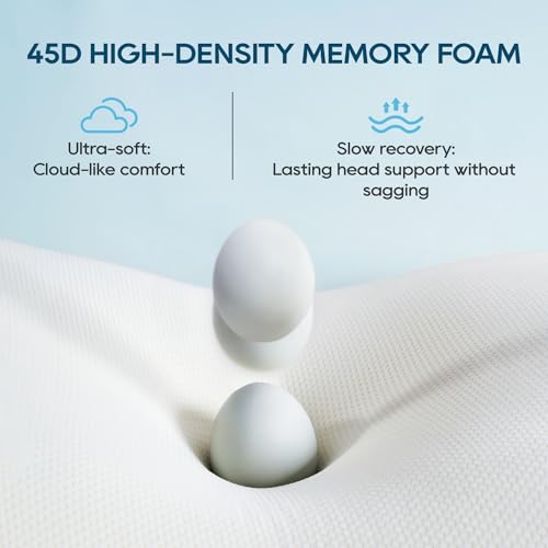 AIRSKY Side Sleeper Pillow,Soft Memory Foam Pillows, Cooling Neck Pillow for Sleeping, CertiPUR-US Certified, Odorless, Dreamers Relief Pillow,Deep Sleep,Low-Profile Edition,M1,White