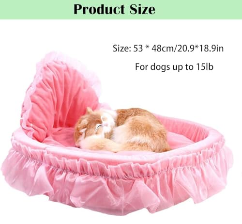 BeLlaq Hundebett flauschig, Katzenbett Donut Kissen, hundebett waschbar, Polsterung in der Mitte herausnehmbar für Kleine und mittlere Haustiere (Rosa)