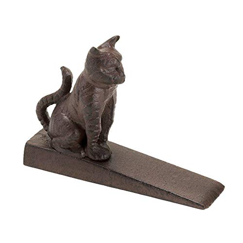 1 X Decorative Cast Iron Sitting Kitten Doorstop in Kitty Cat Figurines Home Decor and Gifts for Pet Lovers