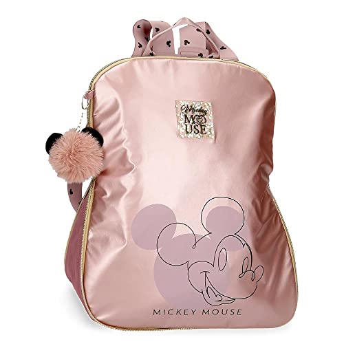 Disney Mickey Outline Mochila Casual Rosa 31X35X12 Cms Poliéster 13,02L