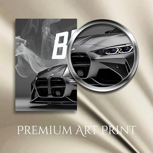 Image of Posternet BMW Super Car Split Poster Set - 12x18 Inch Wall Art Prints for Bedroom, Living Room & Office Decor (Pack of 3, Split Design)