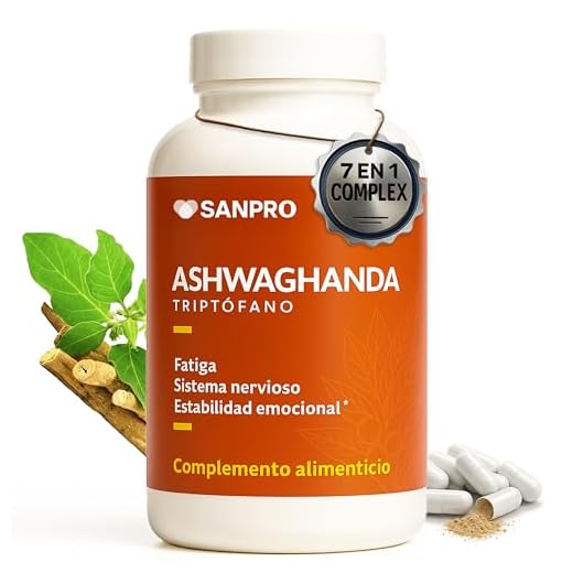 Ashwagandha + Triptófano Complex 7 en 1 | Magnesio, Vitaminas B1, B2, B3 y B6 | Adaptógeno Natural Para Bajar Cortisol Bajada de Peso y Estrés | 120 Cápsulas Veganas | Sueño Reparador, Concentración