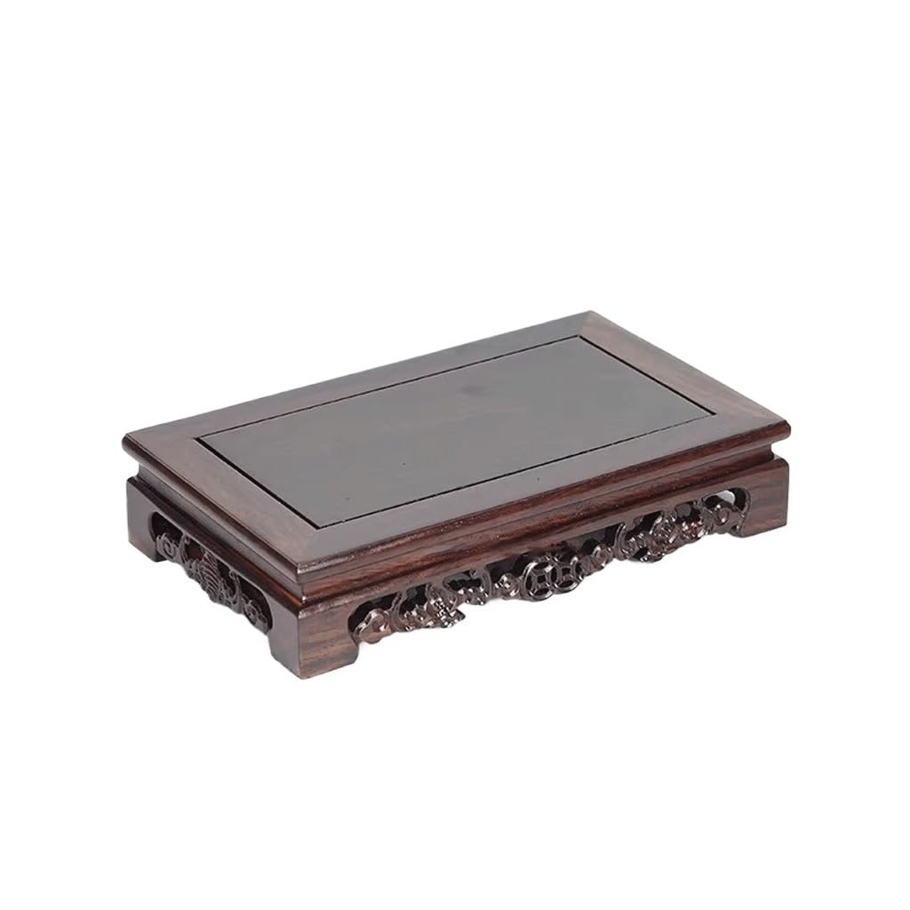 MPOPO Bonsai Pedestal Bracket Base Solid Wood Crafts Rectangular Ornament Flowerpot Teapot Buddha Statue Vase Display Stands Pedestal Base