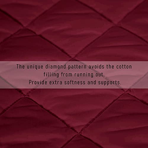 Image of BABYLEE Waterproof Cotton Quilted Mattress Protector Queen Size Breathable Hypoallergenic Noiseless Ultra Soft Fitted Bed Protector 78x60 inch Mattress /Bed Cover (Queen 78x60 inch | 6.5x5 ft, Wine)