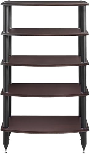 Miniatura 4 de Pangea Audio Vulcan - Estante de audio de cinco estantes, soporte multimedia y gabinete de componentes de 5 estantes, color espresso