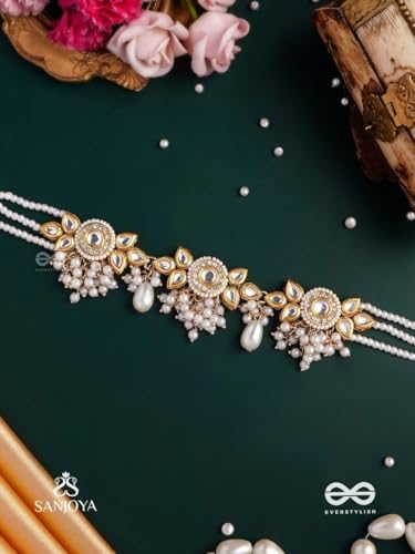 Image of SANJOYA by EVERSTYLISH Kundan Necklace for Women | Gold-Tone Floral Design with Pearls | Ethnic Jewelry for Weddings, Festivals & Special Occasions