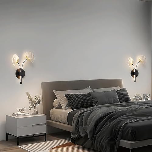 Aplique de pared LED interior de 24W con mando regulable lámpara flor oro 6