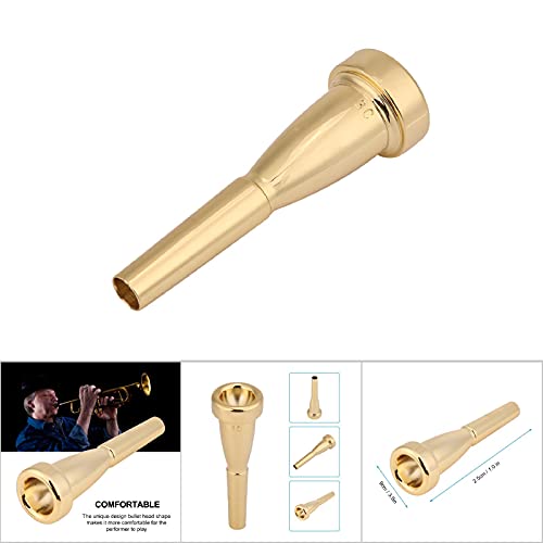 Nwejron Trumpet Parts, Copper Durable Trumpet Mouthpiece, For 3C Size Professionals Beginners Students(Gold) #TOP4