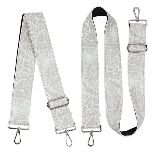 Image of Purse Straps Replacement Crossbody,Crochet Purse Strap for Handbags,Wide Shoulder Straps for Bags(1-Leopard White)