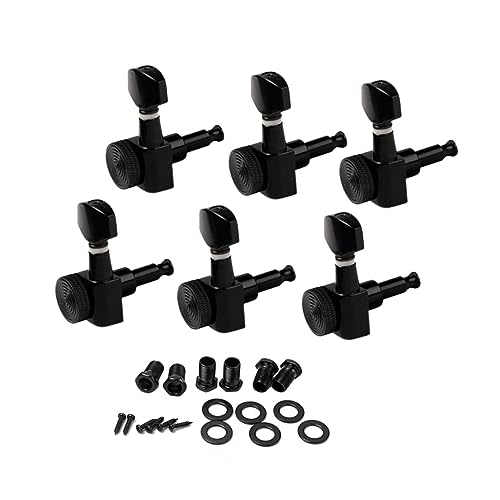 LIOOBO Replacement Guitar Tuning Pegs 6pcs Set Locking Machine Heads for Acoustic Electric Guitar Tuning