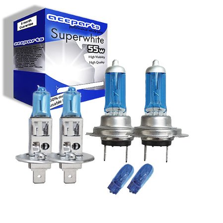 55w Super White Xenon High (main) / Low (dipped) / Side beam upgrade HeadLight Bulbs VAUXHALL MERIVA 05.03->