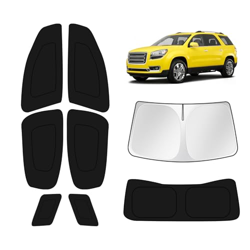 Image of KUST Car Window Shades for GMC Acadia 2017-2022 2023 Windshield Sun Shade Side Window Cover UV Block Privacy Protection Accessories for Camping Blackout Rear Back Full Set 8PCS