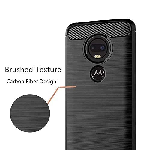 Image of Hybrid Carbon Fiber Back Case for Moto G7 Power (Black)