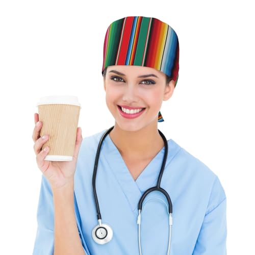 Image of Unisex Adjustable Surgical Sweatband - Elastic Bandage Cap - Scrub Caps for Nurse Working Cap