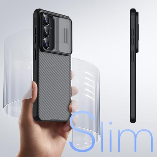 Image of Nilkin Classic Series Compatible Samsung S26 Case with Camera Cover, [Camera Lens Protector] [Scratch-Resistant] [360 Full Protection] Shockproof Slim Phone Case (Transparent Black, S-26)