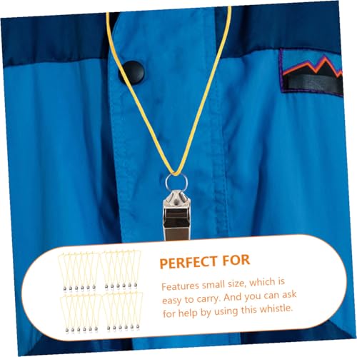 24 Silbatos de Acero Inoxidable con Cordón para Entrenamiento miniatura 6