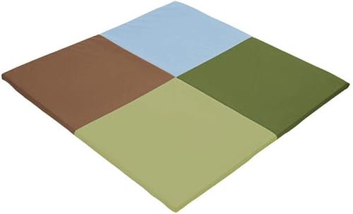 Miniatura 4 de Factory Direct Partners 10392-ET SoftScape Squares - Tapete de actividad para bebés y niños pequeños, tiempo boca abajo para bebés, juego colorido