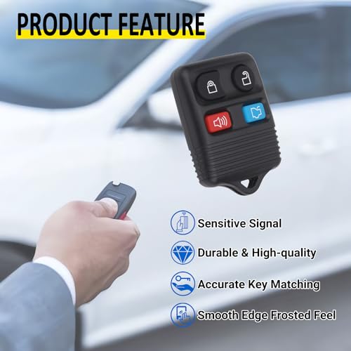 Vurkcy Keyless Entry Remote Key Fob Compatible with Ford Escape Explorer Expedition Focus Fusion Mustang Taurus, Lincoln, Mercury, Mazda, Replacement for CWTWB1U345, 4 Button (Pack of 2) by Vurkcy - Image 6