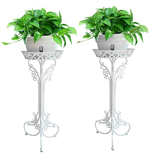 Sungmor Lightweight Metal Flower Pot Stands - 2 Pack 29.7 Inches Tall Plant Stand - Rustproof Potted Plant Holder - Indoor & Outdoor Elegant Corner Decorative Display Rack - Morden Planter Container