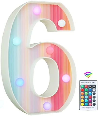 Rainbow Light Up Letters, Colorful LED Letter Lights 16 Color Changing Alphabet Sign Gifts for Girls Women Party Birthday Decorations Remote Night Light Christmas Valentine Wall Table Decor - E