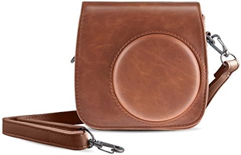 Instax Mini 9 Case Instant Film Camera Classic Vintage Soft PU Leather Carrying Bag Case with Pocket Comprehensive Protection for Fujifilm Instax Mini 8/ 8+Mini 9 (Brown)
