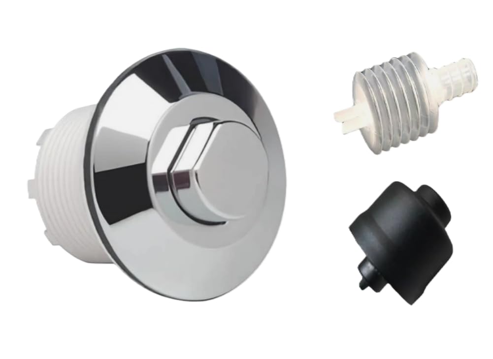 Taps2traps Chrome Replacement Toilet Flush Button & Air Bellow Service Kit Pack For Grohe Adagio Toilet Button & Cistern 38488/43506000