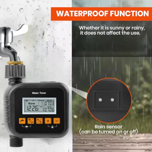 Image of HASTHIP Smart Water Hose Timer - Automatic Drip Irrigation System with LCD Digital Display for Outdoor Garden Watering System and Plant Watering Devices for Efficient Irrigation Control