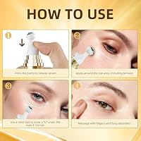 UJHAY 5% Caffeine Eye Cream, Under Eye Serum for Dark Circles, Puffiness & Wrinkles Fine Lines, Eye Roller Serum with 360° Massage Ball, Eye Treatment Balm for Men & Women — image 8