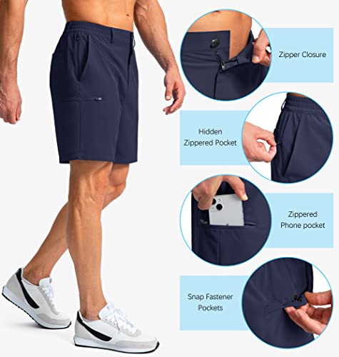 Image of Pinkbomb Men's Golf Shorts with 6 Pockets Stretch Quick Dry Hiking Work Dress Shorts for Men