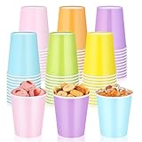 300 Pack 9 OZ Pastel Rainbow Paper Cups in Green Pink Orange Yellow Blue & Purple, Disposable 6 Colors Hot Cold Drinking Cup Bulk for Easter Party DIY Birthday Graduation Wedding Picnic Supplies