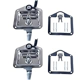 JIQI 2PCS Tool Box Locks with T-Handle Made of Stainless Steel with Mirror-Polished Finish Comes with 4 Keys and 2 Sealing Gaskets Suitable for Car Trailer Door Latches and Campers.
