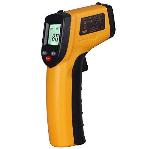 LEDGOO Bezdotykowy cyfrowy termometr na podczerwień do precyzyjnego ustawienia jasnego wyświetlacza LCD z podświetleniem LED (od -58°F do 716°F)