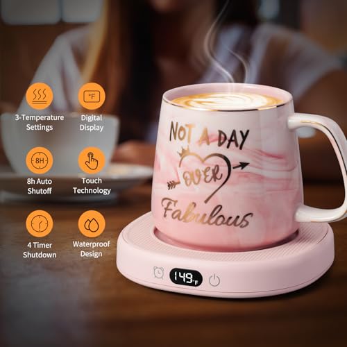 LOUTYTUO Coffee Mug Warmer with Mug Set