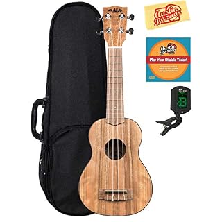Kala KA-PWS Pacific Walnut Soprano Ukulele Bundle with Hard Case, Tuner, Austin Bazaar Instructional DVD, and Polishing… - Les Beatles, Paul McCartney, John Lennon, RIngo Starr, George Harrison