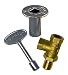 Dante Products Combo Pack with Angled 1/2-inch, Quarter-Turn Turn Ball Valve, Chrome Floor Plate and 3-inch Key
