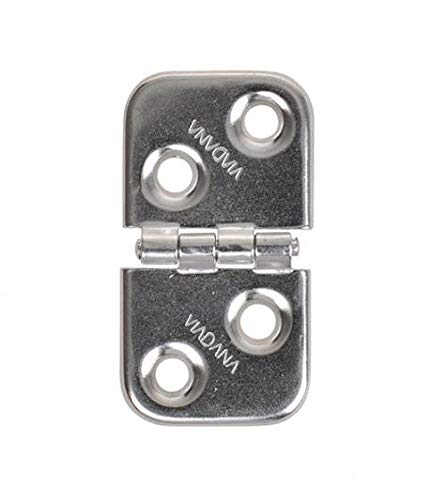 Bisagra de 4 agujeros de acero inoxidable, 60 x 39 mm, color plateado Cover