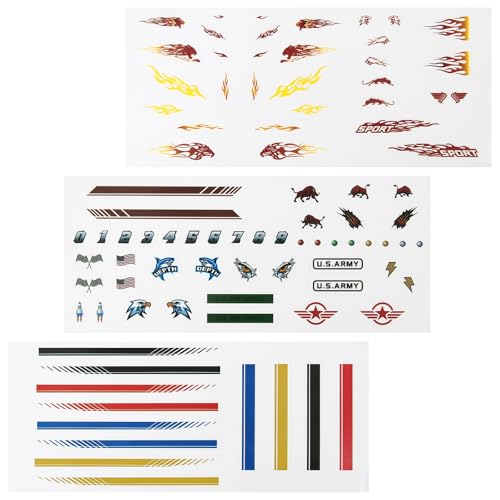 Derby Car Stickers Set of 3 Pine Wood Decal Sheets (34 Designs) Ideal for Decorating Your Pinewood Cars
