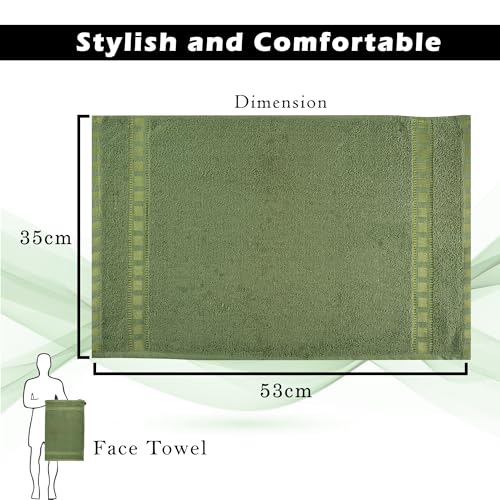 Image of Kuber Industries Pack of 2 Cotton Hand /Face Towels For Men & Women | Easily Washable | Workout Gym Napkins For Men | Pocket Towel - Green