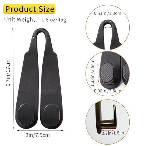 WEIHAO Purse Hook for Car Headrest, Silicone Car Seat Back Storage Hook, Twin Hooks Carbon Fiber Textured Car Headrest Hangers, Bag Holder for Sedan, Trucks, SUVs, Most Vehicles (Black-4PCS)