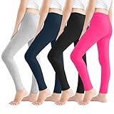 Resinta 4 Pack Girls Leggings Tights Soft Comfortable Pants for Kids Stretchy...