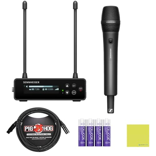 Liquid Audio Sennheiser EW-DP 835 Set (R4-9) Wireless Microphone System Bundle w/Pig Hog PHM10 8mm Mic Cable, 4-Pack Blucoil AA Batteries Polishing Cloth