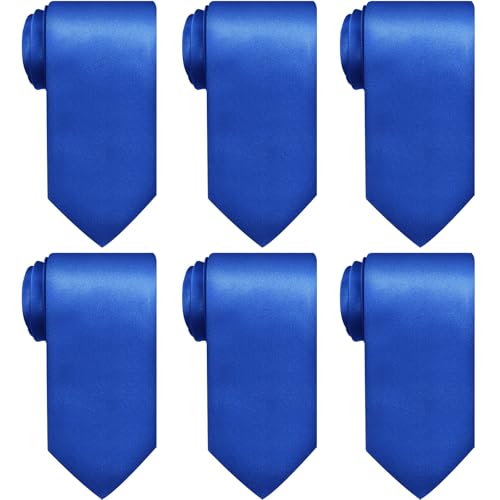 Image of Syhood 6 /12 /24 Pcs Men Ties Set Solid Satin Pure Color Business Formal Necktie Tie 57 inch for Men Occasion Wedding