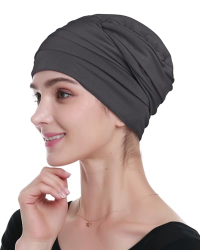 Alnorm Casques pour Le Cancer du Sein Casquette de chimiothérapie Couvre-Chef Gris