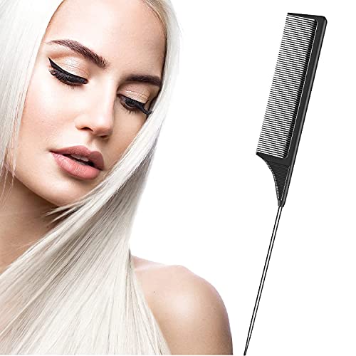 Peigne de Cheveux Peigne Queue Antistatique,Peigne de Cheveux Salon,Peigne de Coupe de Cheveux en Fibre de Carbone,Peigne à Queue de Rat Peigne Pilet Cover