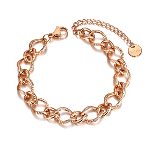 Bracelet chaîne épaisse mixte en maille hyperbole tendance - 3