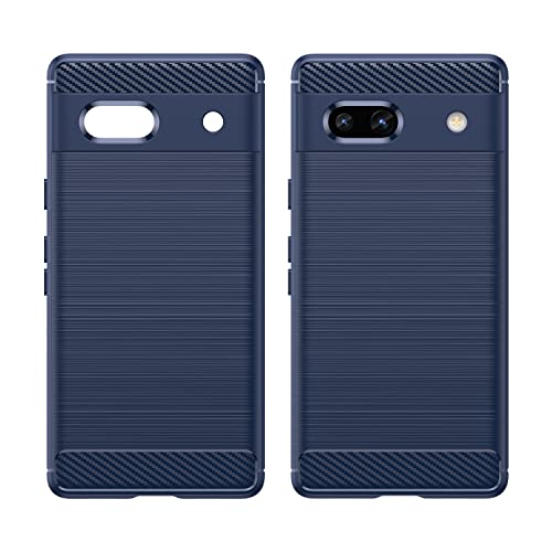 Image of Hybrid Carbon Fiber Back Case for Google Pixel 7a (Blue)